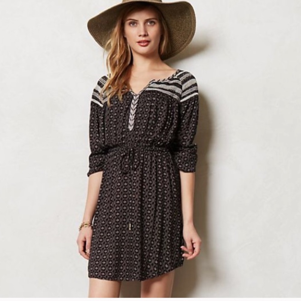 Holding horses embroidered neckline dress